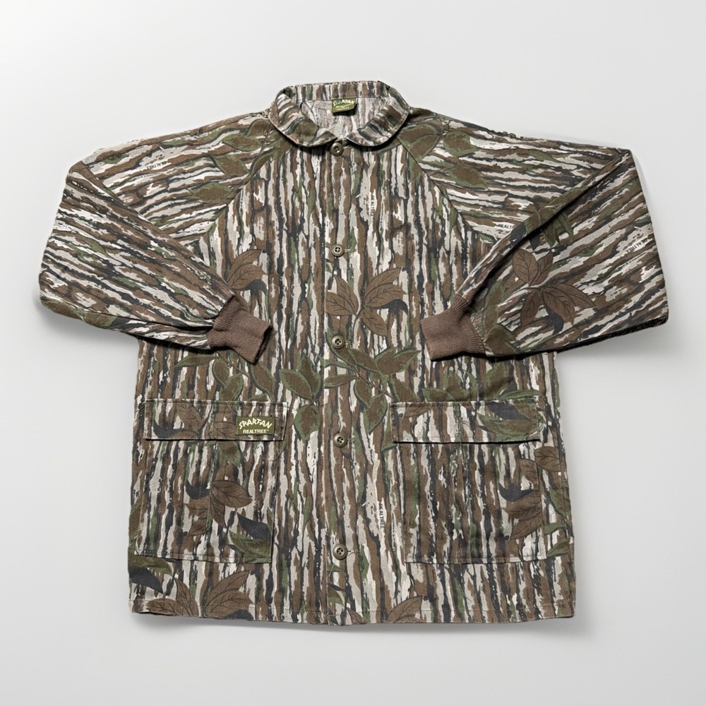 VTG Spartan Real Tree Jacket Mens Medium Camo Lightweight‎ Made In USA Hunting